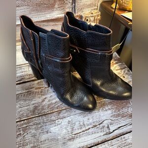 Tory Burch Black Textured Ankle Boots
